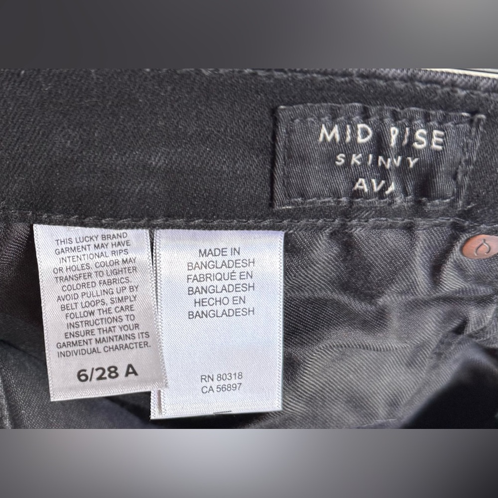 Lucky Brand Women’s Black Skinny Jeans Sz 6 - Picture 8 of 9